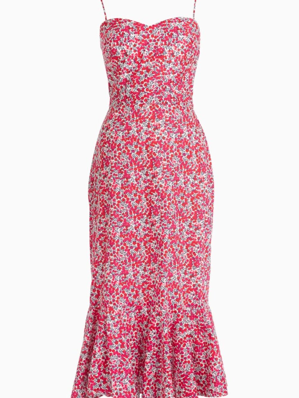 J.Crew Ruffle-Hem Midi Dress in Liberty Wiltshire Floral